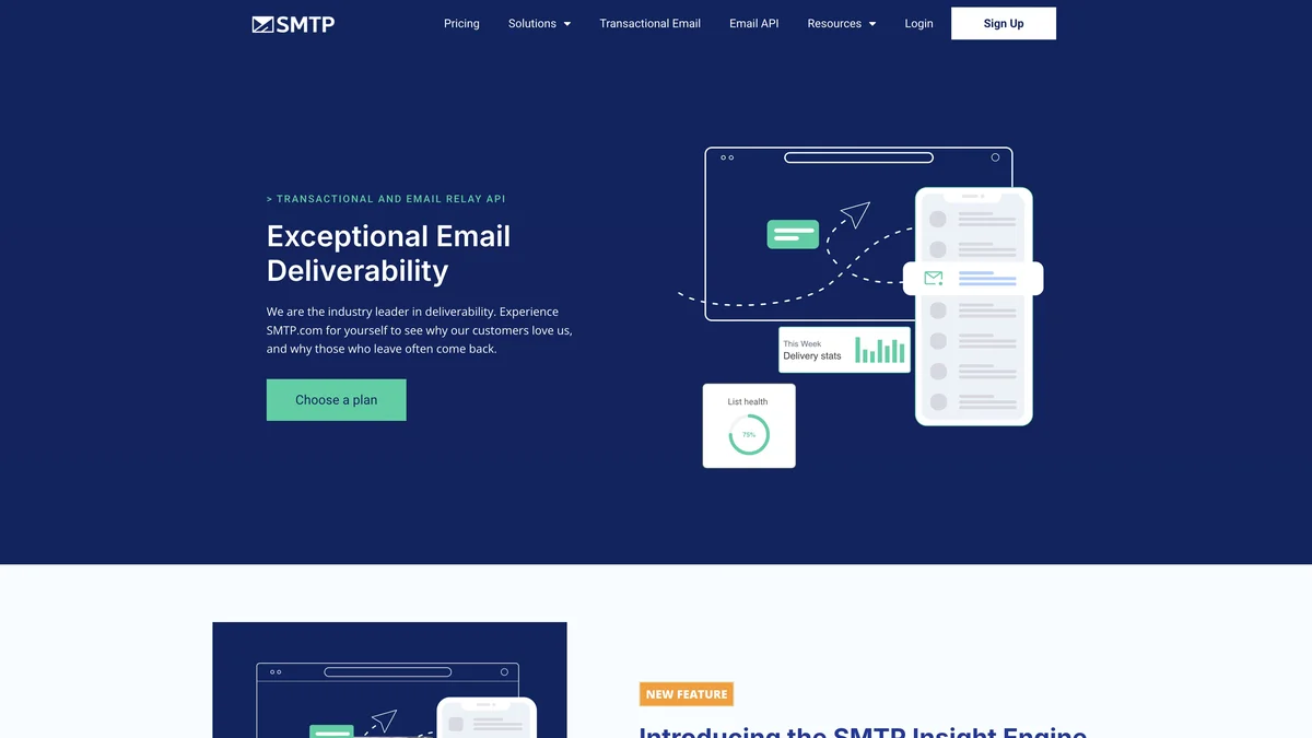SMTP.com screenshot