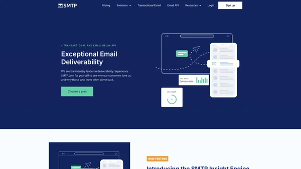 SMTP.com screenshot