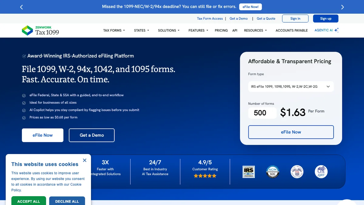 Tax1099 screenshot