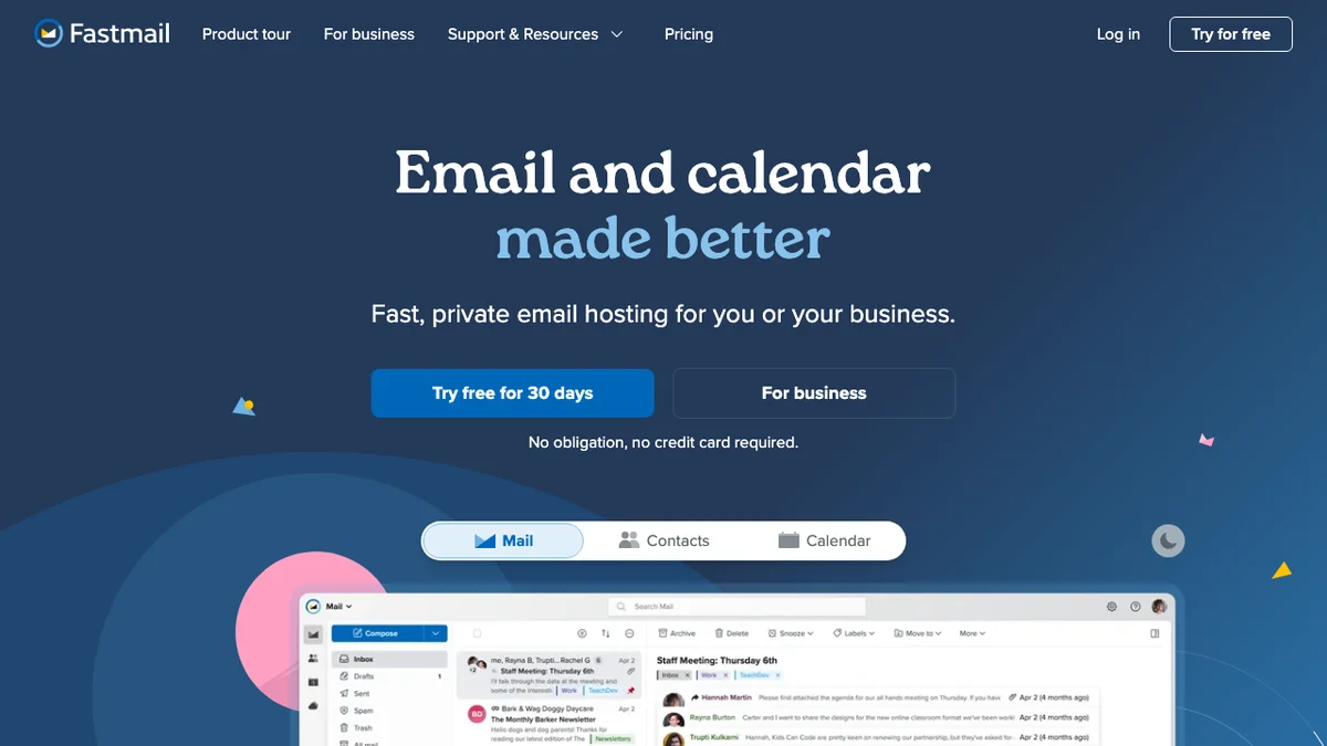Fastmail screenshot