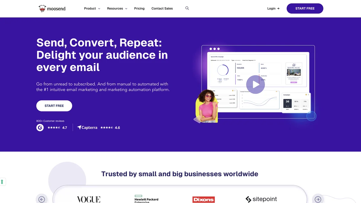 Moosend screenshot