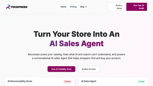 Recomaze AI screenshot
