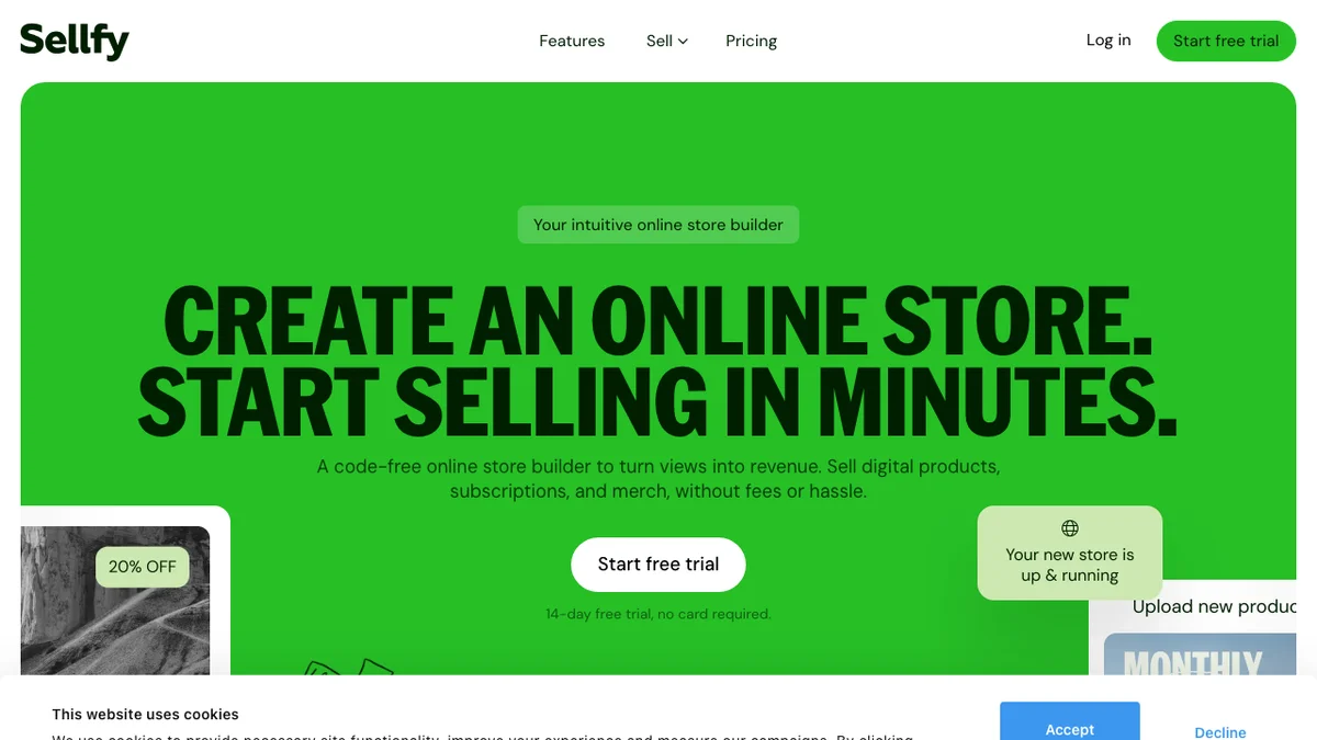 Sellfy screenshot