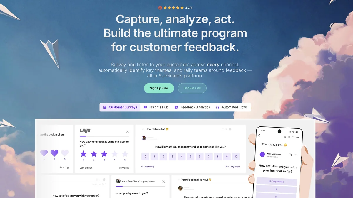 Survicate screenshot