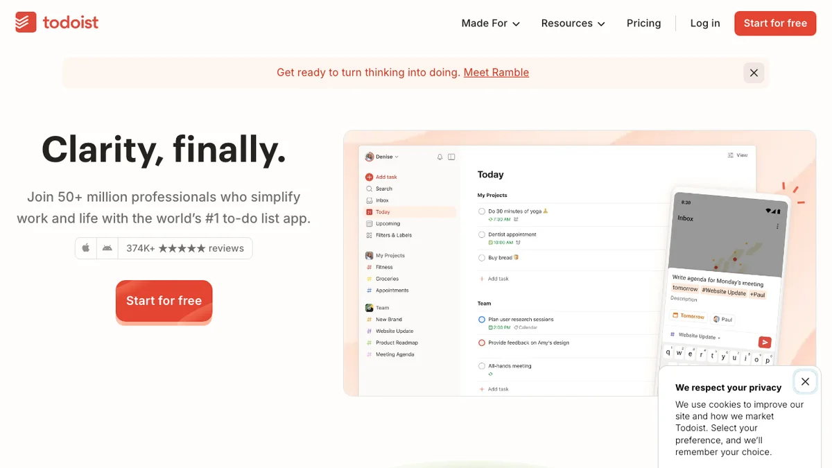 Todoist screenshot