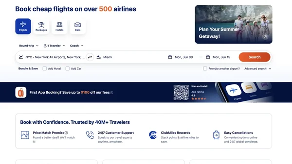 CheapOair screenshot