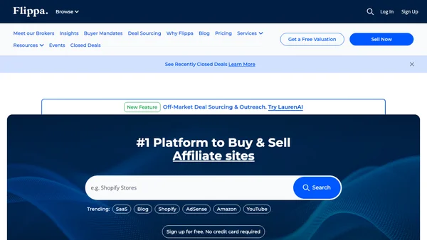 Flippa.com screenshot