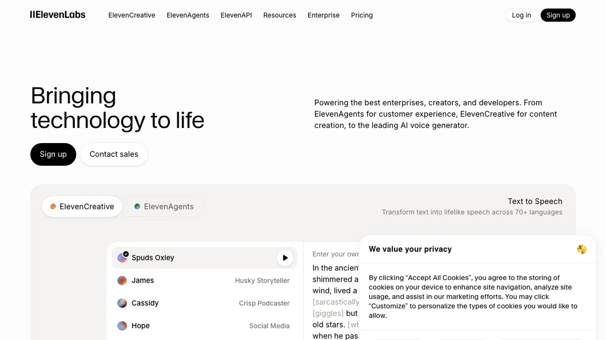 Eleven Labs screenshot