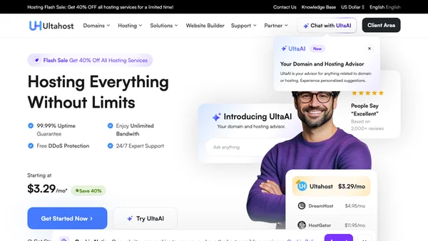Ultahost screenshot