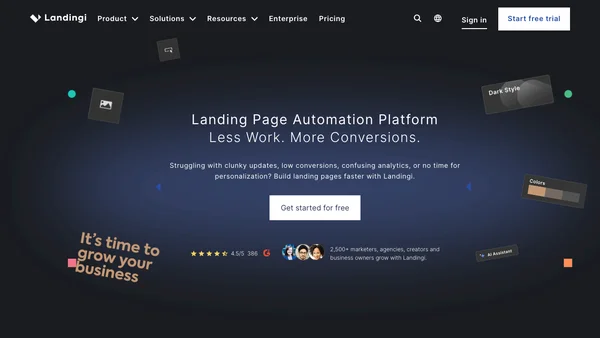 Landingi screenshot