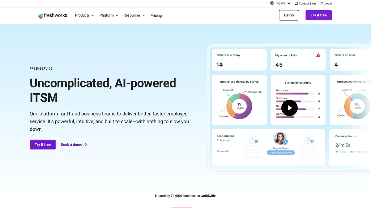 Freshservice screenshot