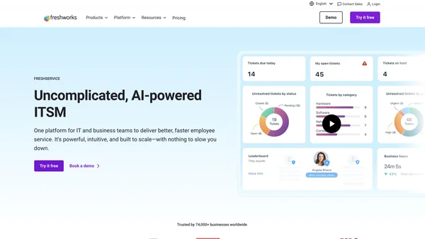 Freshservice screenshot