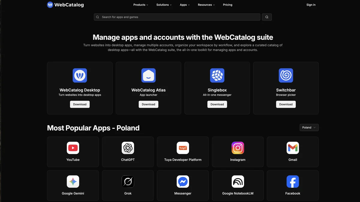 WebCatalog screenshot