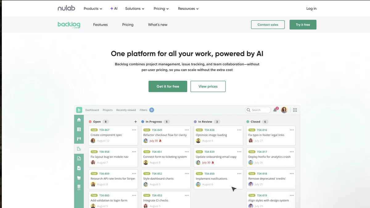 Backlog by Nulab Inc screenshot