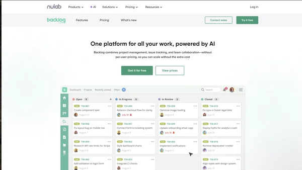 Backlog by Nulab Inc screenshot